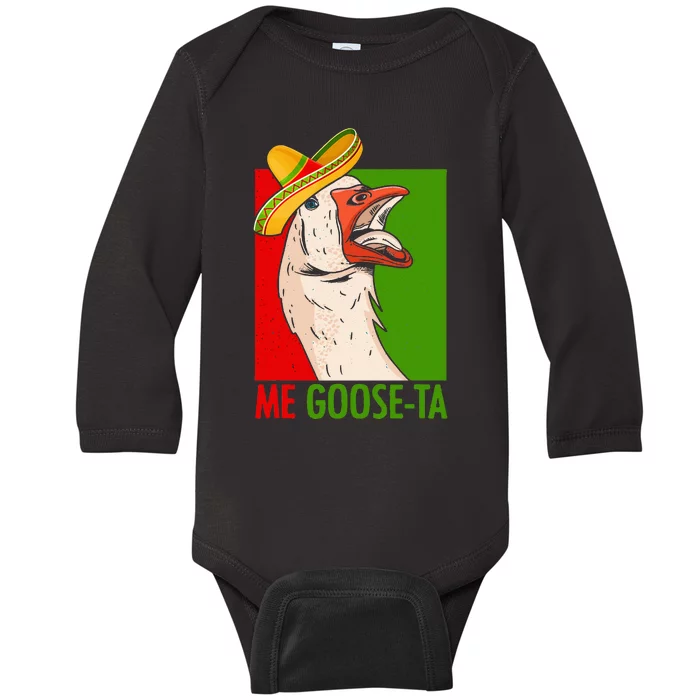 Funny Me Goose Ta Pun For Mexican Poultry Farmer Baby Long Sleeve Bodysuit