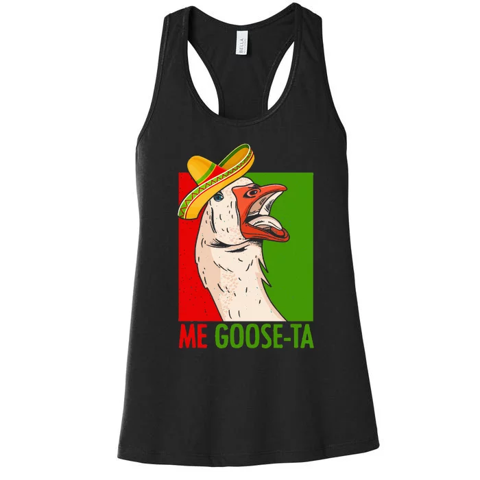 Funny Me Goose Ta Pun For Mexican Poultry Farmer Women's Racerback Tank