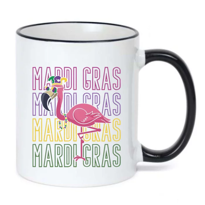 Flamingo Mardi Gras Party Black Color Changing Mug