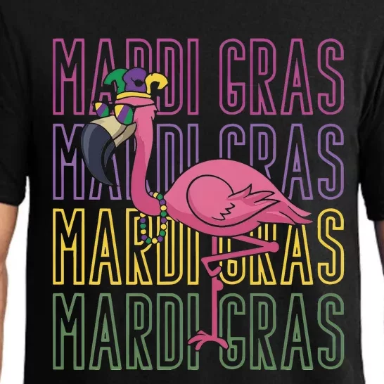 Flamingo Mardi Gras Party Pajama Set