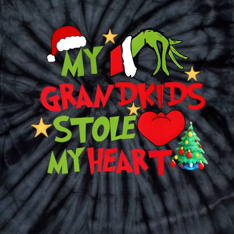 Funny My Grandkids Stole My Heart Tie-Dye T-Shirt