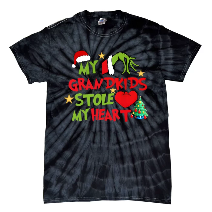 Funny My Grandkids Stole My Heart Tie-Dye T-Shirt