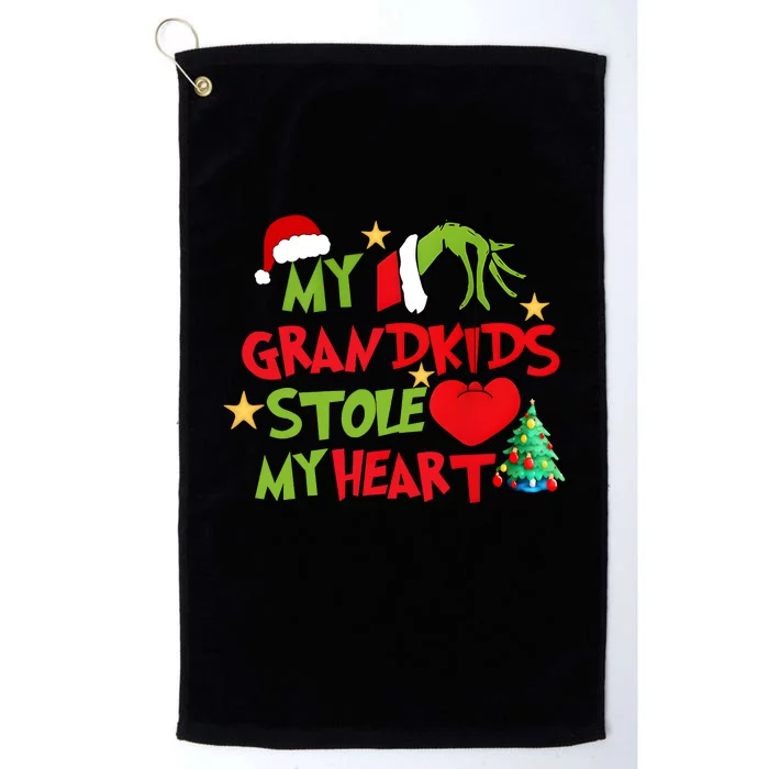 Funny My Grandkids Stole My Heart Platinum Collection Golf Towel