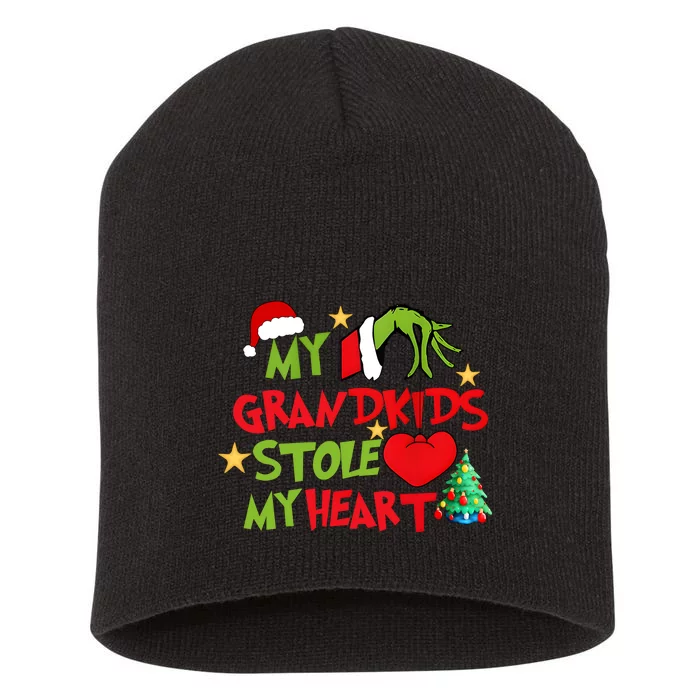 Funny My Grandkids Stole My Heart Short Acrylic Beanie