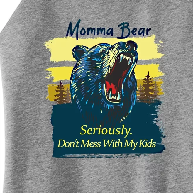 Funny Momma Grizzly Bear Attack Funny Gift Women’s Perfect Tri Rocker Tank