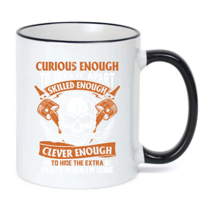 Funny Mechanic Gift Curious Skilled And Clever Car Fixing Funny Gift Black Color Changing Mug