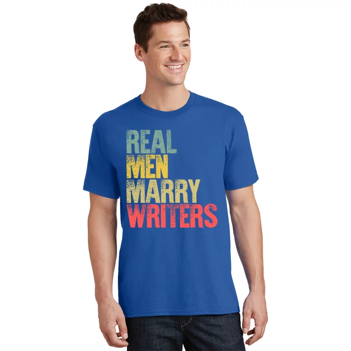 Funny Marriage Gift Real Marry Writers Groom Gift T-Shirt