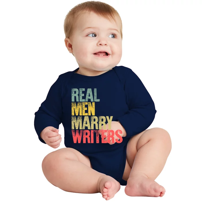 Funny Marriage Gift Real Marry Writers Groom Gift Baby Long Sleeve Bodysuit