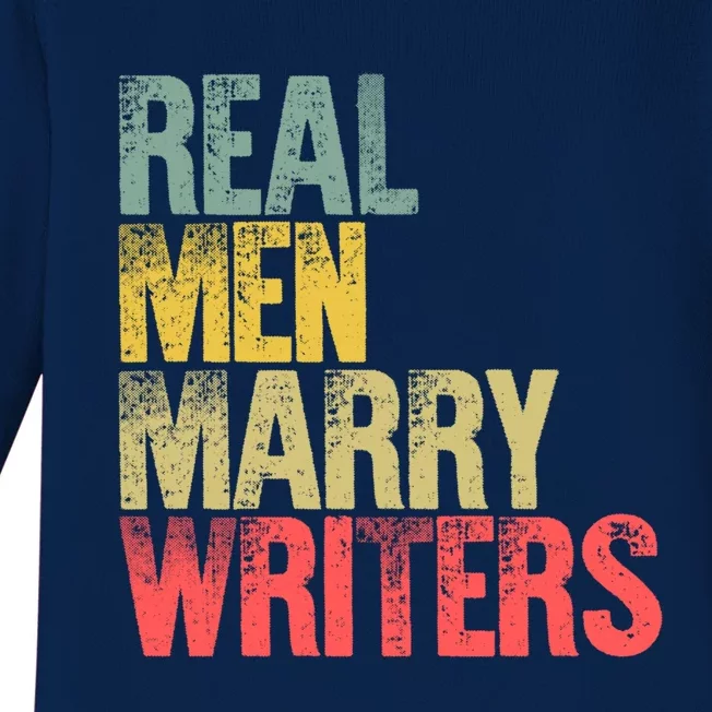 Funny Marriage Gift Real Marry Writers Groom Gift Baby Long Sleeve Bodysuit