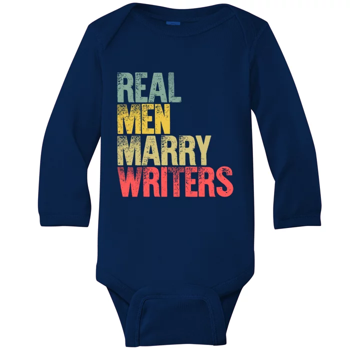 Funny Marriage Gift Real Marry Writers Groom Gift Baby Long Sleeve Bodysuit