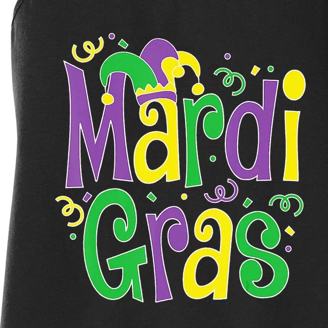 funny Mardi Gras festival Mardi Gras Party Women's Racerback Tank