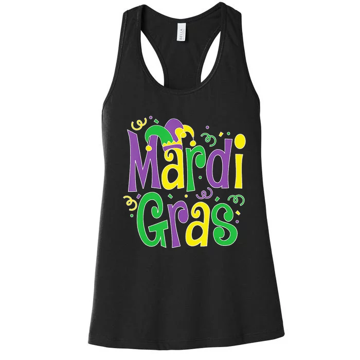 funny Mardi Gras festival Mardi Gras Party Women's Racerback Tank