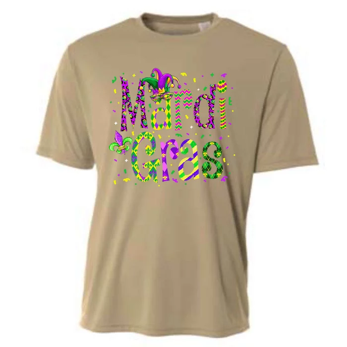 Funny Mardi Gras Parade Jester Hat Cooling Performance Crew T-Shirt