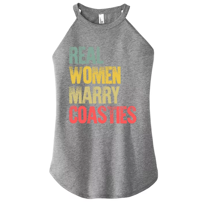 Funny Marriage Gift Real Marry Coasties Bride Great Gift Women’s Perfect Tri Rocker Tank