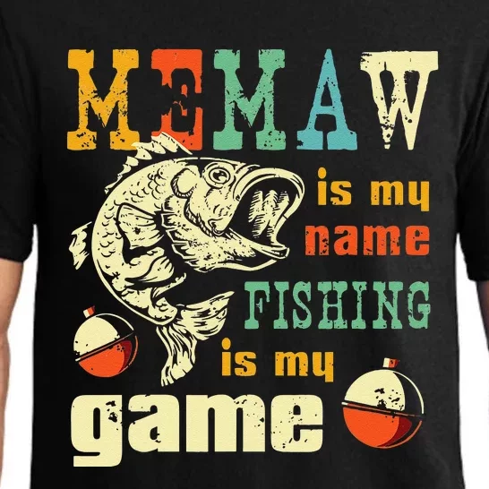 Fishing Memaw Gift Bass Fish Fisherwoman Gifts Fishing Mom Pajama Set