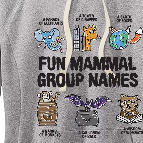 Fun Mammal Group Names Women's Fleece Hoodie