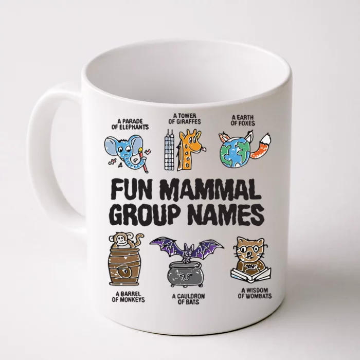 Fun Mammal Group Names Front & Back Coffee Mug