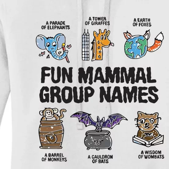 Fun Mammal Group Names Women's Pullover Hoodie