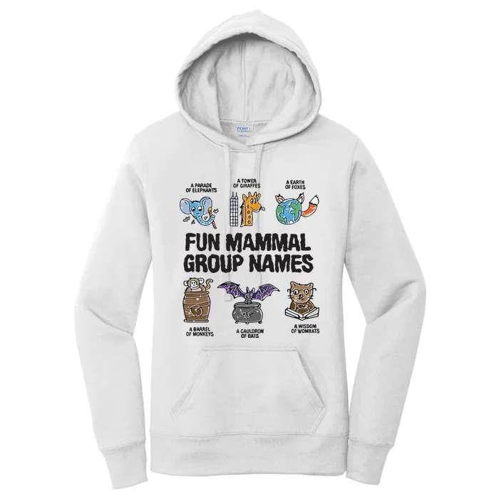 Fun Mammal Group Names Women's Pullover Hoodie