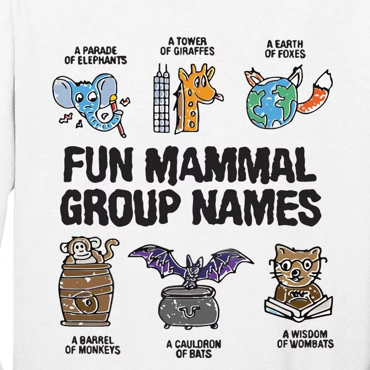 Fun Mammal Group Names Tall Long Sleeve T-Shirt