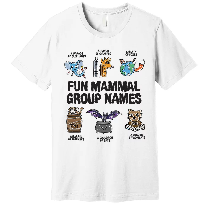 Fun Mammal Group Names Premium T-Shirt