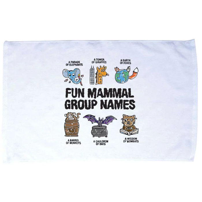 Fun Mammal Group Names Microfiber Hand Towel