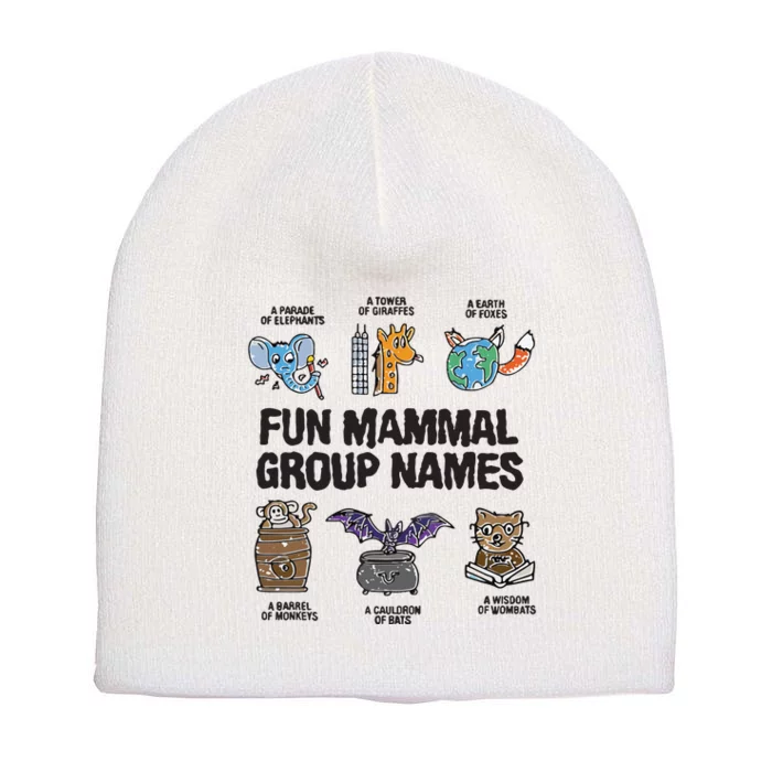 Fun Mammal Group Names Short Acrylic Beanie