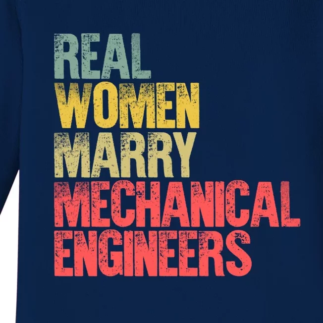 Funny Marriage Gift Real Marry Mechanical Engineers Cute Gift Baby Long Sleeve Bodysuit