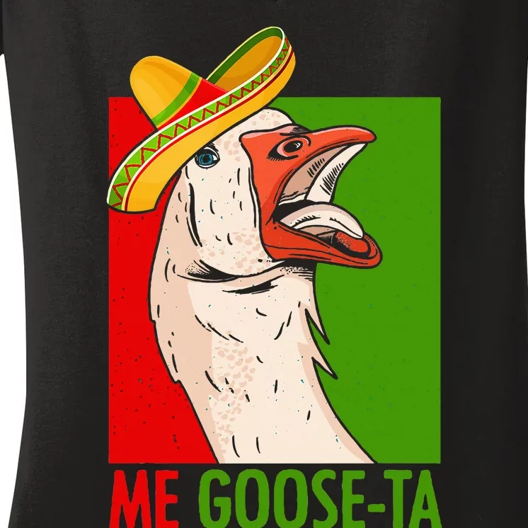 Funny Me Goose Ta Pun For Mexican Poultry Farmer Women's V-Neck T-Shirt