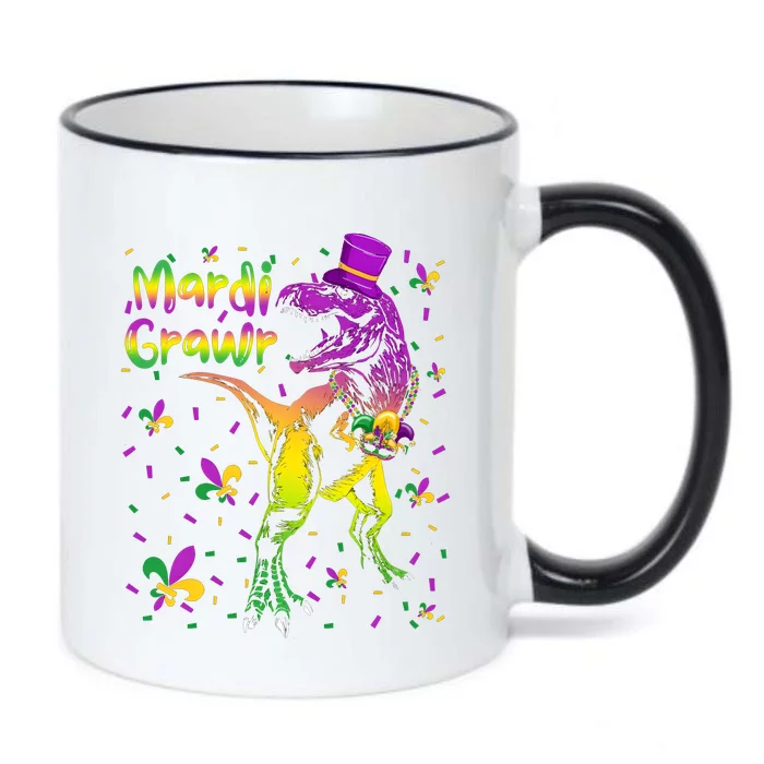 Funny Mardi Gras Festival Grawr Dinosaur Black Color Changing Mug