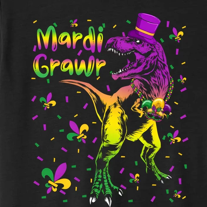 Funny Mardi Gras Festival Grawr Dinosaur ChromaSoft Performance T-Shirt