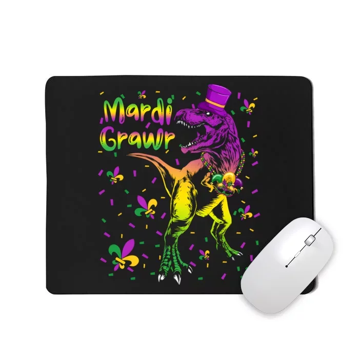 Funny Mardi Gras Festival Grawr Dinosaur Mousepad