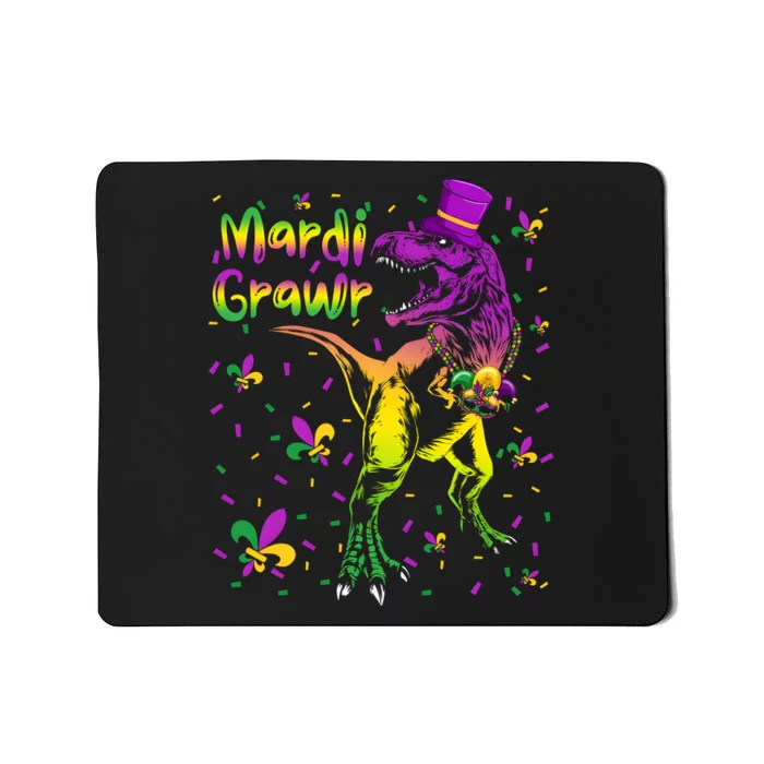 Funny Mardi Gras Festival Grawr Dinosaur Mousepad