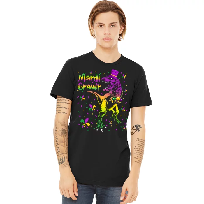 Funny Mardi Gras Festival Grawr Dinosaur Premium T-Shirt