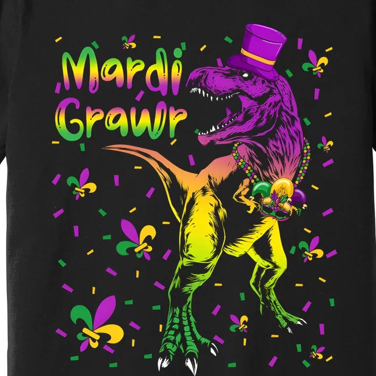 Funny Mardi Gras Festival Grawr Dinosaur Premium T-Shirt