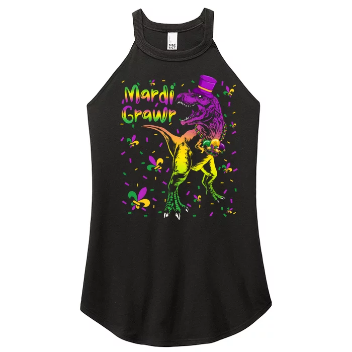 Funny Mardi Gras Festival Grawr Dinosaur Women’s Perfect Tri Rocker Tank