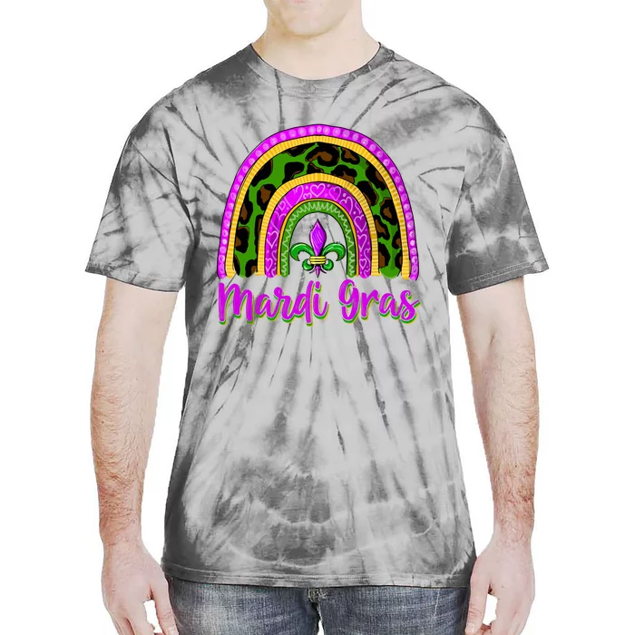 Funny Mardi Gras Parade Outfit Jester Rainbow Wo Girl Tie-Dye T-Shirt