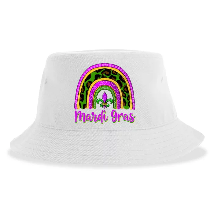 Funny Mardi Gras Parade Outfit Jester Rainbow Wo Girl Sustainable Bucket Hat