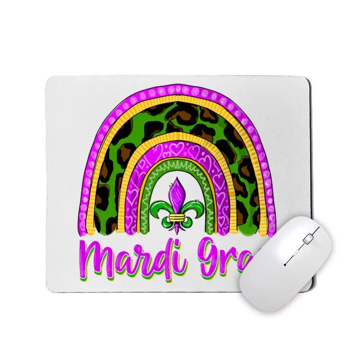 Funny Mardi Gras Parade Outfit Jester Rainbow Wo Girl Mousepad