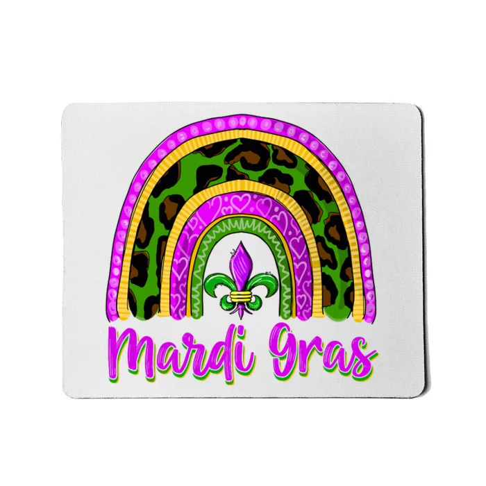 Funny Mardi Gras Parade Outfit Jester Rainbow Wo Girl Mousepad