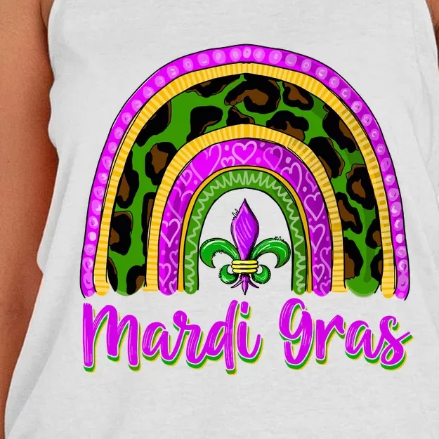 Funny Mardi Gras Parade Outfit Jester Rainbow Wo Girl Women's Knotted Racerback Tank