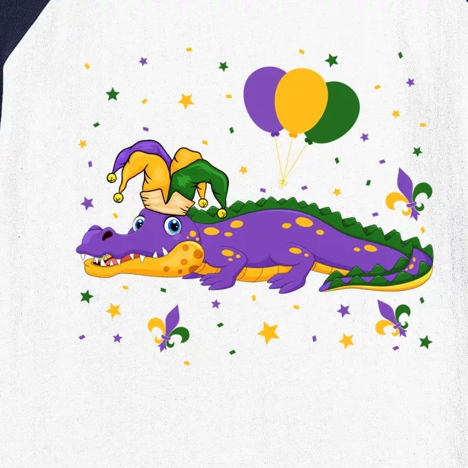 Funny Mardi Gras Carnival Party Cute Alligators Lover Outfit Gift Baseball Sleeve Shirt