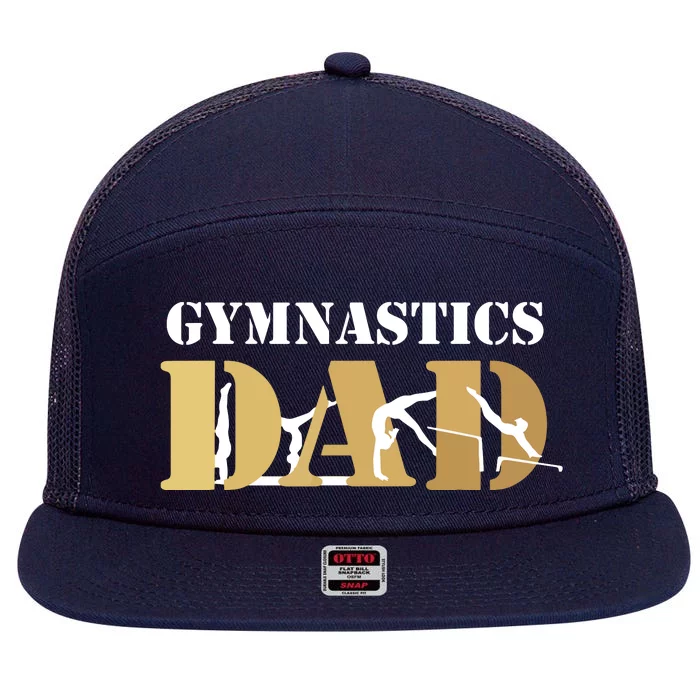 Funny Men Gymnastics Dad Love Daughter Gift 7 Panel Mesh Trucker Snapback Hat