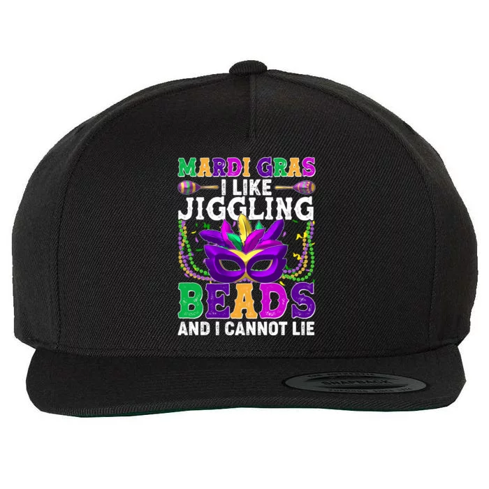 Funny Mardi Gras I Like Jiggling Beads And I Cannot Lie Wool Snapback Cap