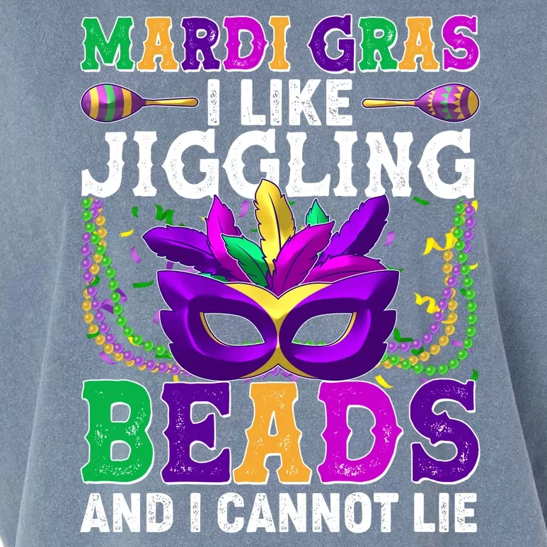 Funny Mardi Gras I Like Jiggling Beads And I Cannot Lie Garment-Dyed Women's Muscle Tee