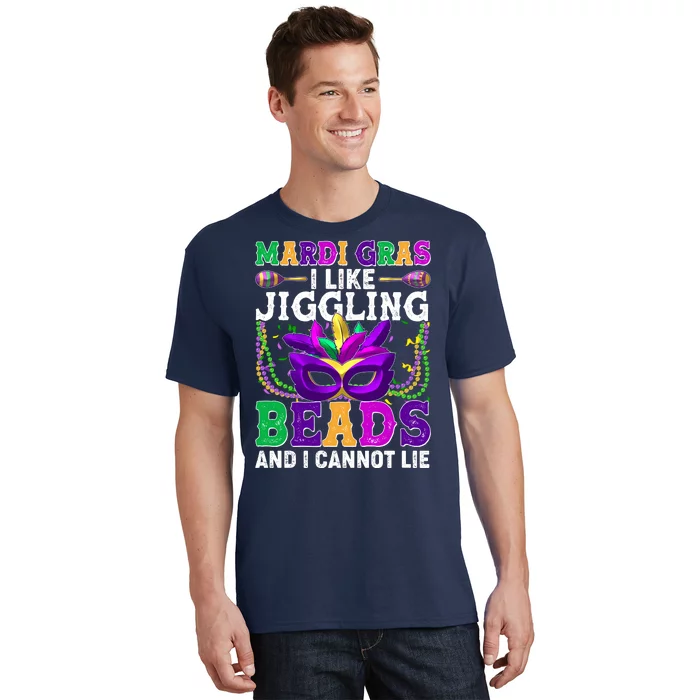 Funny Mardi Gras I Like Jiggling Beads And I Cannot Lie T-Shirt