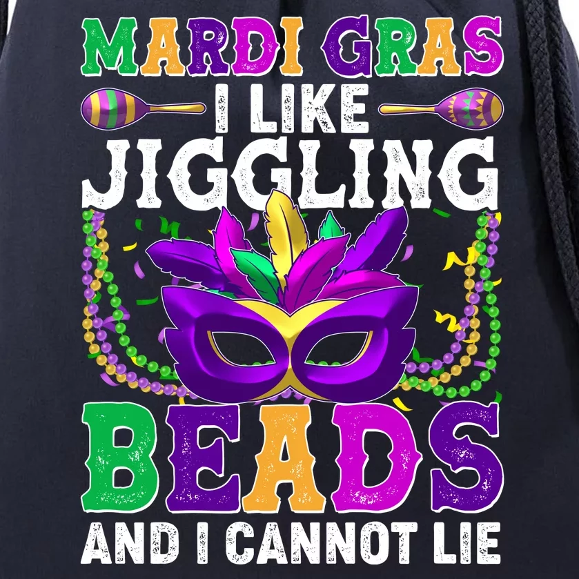 Funny Mardi Gras I Like Jiggling Beads And I Cannot Lie Drawstring Bag