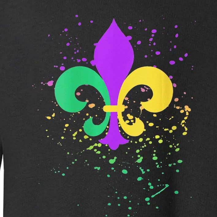 festival Mardi Gras Fleur De Lis Paint Splatter NOLA Toddler Sweatshirt