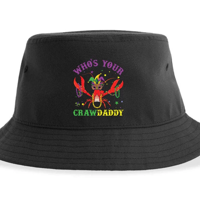 Funny Mardi Gras Whos Your Crawfish Daddy New Orleans Sustainable Bucket Hat