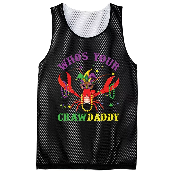 Funny Mardi Gras Whos Your Crawfish Daddy New Orleans Mesh Reversible Basketball Jersey Tank